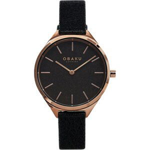 Hodinky Obaku Kaffe V257LHVNRB Black/Black