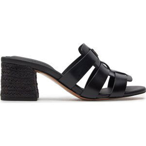 Nazouváky Tommy Hilfiger Block Mid Heel Leather Sandal FW0FW08049 Black BDS