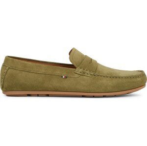 Mokasíny Tommy Hilfiger Casual Hilfiger Suede Driver FM0FM04998 Mash Green MSD