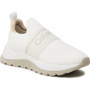 Sneakersy Calvin Klein Knit Runner Slip On HW0HW01443 White/Dk Ecru 0LA