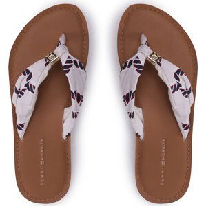 Žabky Tommy Hilfiger Th Elevated Beach Sandal Print FW0FW07164 Écru