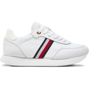 Sneakersy Tommy Hilfiger Essential Runner Global Stripes FW0FW08005 Bílá