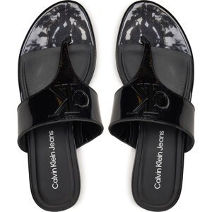 Žabky Calvin Klein Jeans Flat Sandal Slide Toepost Mg Met YW0YW01342 Černá