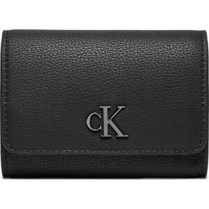 Velká dámská peněženka Calvin Klein Jeans Minimal Monogram Med K60K612376 Černá