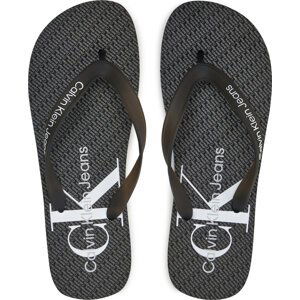 Žabky Calvin Klein Jeans Beach Sandal Glossy YM0YM00952 Černá