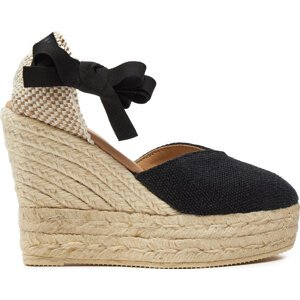 Espadrilky Manebi La Havana Heart-Shaped Wedge Espadrilles O 7.9 WH Černá