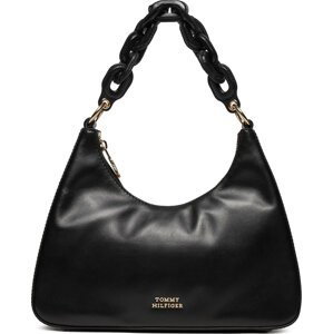 Kabelka Tommy Hilfiger Soft Leather Shoulder Bag AW0AW16293 Černá