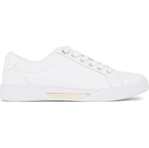 Sneakersy Tommy Hilfiger Golden Hw Court Sneaker FW0FW07560 White/Gold 0K7