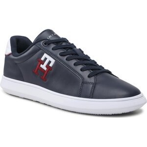 Sneakersy Tommy Hilfiger Cupsole Leather Monogram FM0FM04276 Tmavomodrá