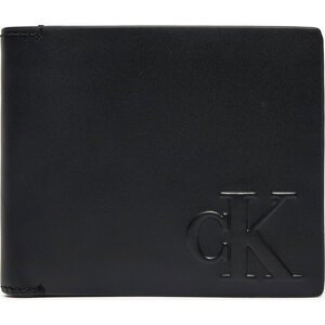 Velká pánská peněženka Calvin Klein Jeans Logo Emboss Bifold W/Coin K50K512061 Černá
