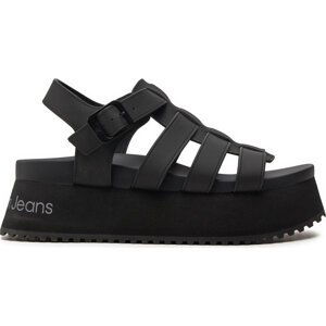 Sandály Calvin Klein Jeans Platform Buckle Rubber Mg Mtl YW0YW01513 Černá