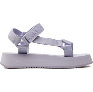 Sandály Calvin Klein Jeans Sandal Velcro Webbing In Mtl YW0YW01480 Fialová