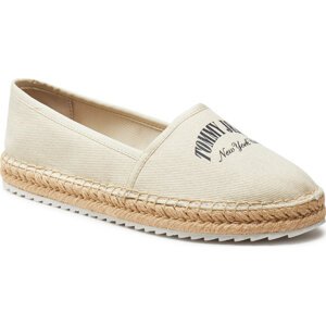 Espadrilky Tommy Jeans Tjw Varsity Espadrille EN0EN02470 Béžová