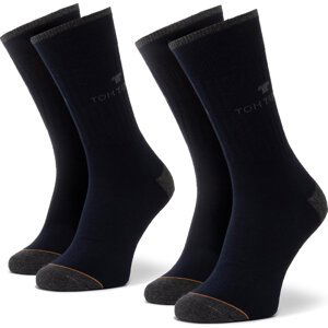 Sada 2 párů pánských vysokých ponožek Tom Tailor 9525C r. OS Tmavomodrá