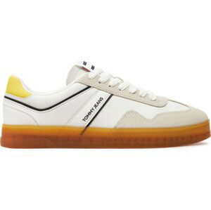 Sneakersy Tommy Jeans Tjm Leather Retro Cupsole EM0EM01414 Écru