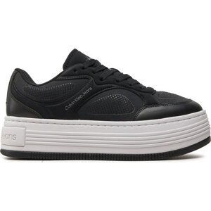 Sneakersy Calvin Klein Jeans Bold Platf Low Lace Mix In Mtl YW0YW01471 Černá