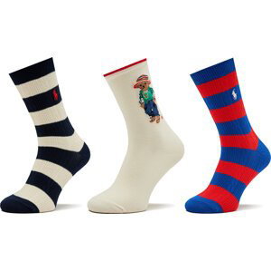 Sada 3 párů dámských vysokých ponožek Polo Ralph Lauren 455950827002 Barevná