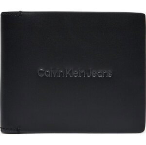 Velká pánská peněženka Calvin Klein Jeans Logo Print Bifold W/Coin K50K512059 Černá