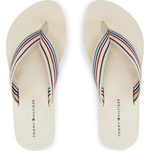 Žabky Tommy Hilfiger Wedge Stripes Beach Sandal FW0FW07858 Béžová