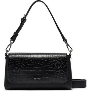 Kabelka Calvin Klein Ck Must Shoulder Bag_Croco K60K612111 Černá