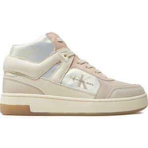 Sneakersy Calvin Klein Jeans Basket Cupsole High Mix Ml Mtr YW0YW01489 Bílá