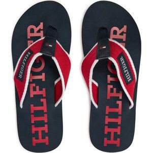 Žabky Tommy Hilfiger Patch Hilfiger Beach Sandal FM0FM05024 Červená