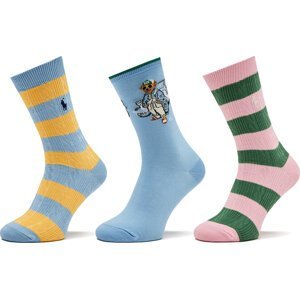Sada 3 párů dámských vysokých ponožek Polo Ralph Lauren 455950827001 Barevná
