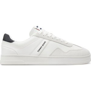 Sneakersy Tommy Jeans Tjm Leather Retro Cupsole EM0EM01414 Écru