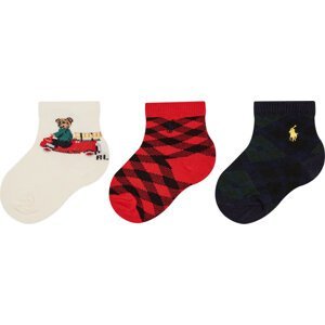 Sada 3 párů dětských vysokých ponožek Polo Ralph Lauren 441896725001 Barevná