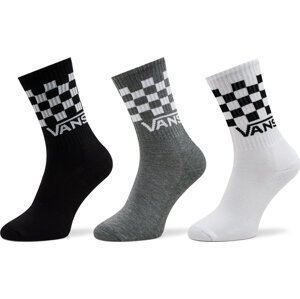 Sada 3 párů pánských vysokých ponožek Vans Classic Check Crew VN000F0WY281 Černá