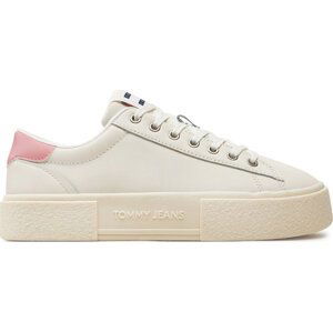 Sneakersy Tommy Jeans Tjw Foxing Flatform Sneaker EN0EN02567 Écru