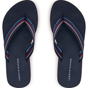 Žabky Tommy Hilfiger Wedge Stripes Beach Sandal FW0FW07858 Tmavomodrá