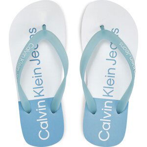 Žabky Calvin Klein Jeans Beach Sandal Flatform Monologo YW0YW01617 Světle modrá