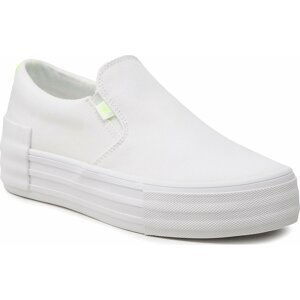 Tenisky Calvin Klein Jeans Vulc Flatf Bold Slipon Fluo Cont YW0YW00905 White/Safety Yellow 0K8