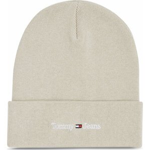 Čepice Tommy Jeans Tjw Sport Beanie AW0AW15473 Bleached Stone AEV