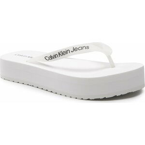 Žabky Calvin Klein Jeans Beach Sandal Flatform YW0YW00716 Bílá