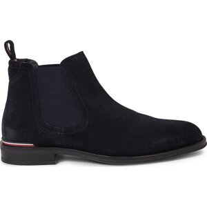 Kotníková obuv s elastickým prvkem Tommy Hilfiger Core Rwb Hilfiger Suede Chelsea FM0FM04757 Modrá
