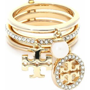 Prstýnek Tory Burch Miller Pave Charm Ring 76348 Tory Gold/Crystal/Ivory 700