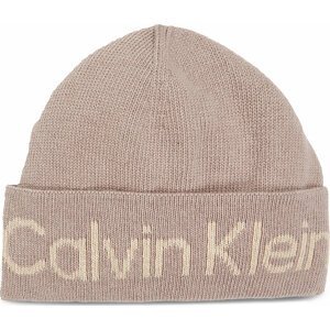 Čepice Calvin Klein Logo Reverso Tonal Beanie K60K611151 Doeskin PBP