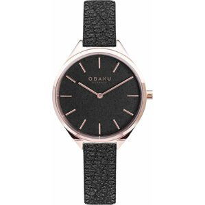 Hodinky Obaku Kaffe V257LHVNRB Black/Black