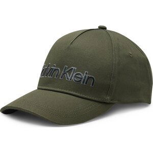 Kšiltovka Calvin Klein Leather Lettering K50K509661 Dark Olive GRN