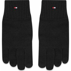 Pánské rukavice Tommy Hilfiger Essential Flag Knitted Gloves AM0AM11048 Black BDS