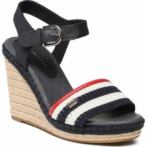 Espadrilky Tommy Hilfiger Feminine Crochet High Wedge FW0FW07274 Space Blue DW6