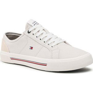 Tenisky Tommy Hilfiger Core Corporate Vulc Canvas FM0FM04560 Stone AEP