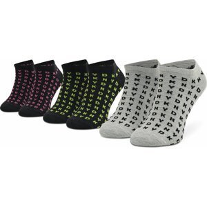 Sada 3 párů dámských vysokých ponožek DKNY Danica S4_0091T_DKY Black/Pink/Grey/Lime