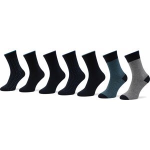 Sada 7 párů pánských vysokých ponožek Tom Tailor 90251 Dark Navy 545