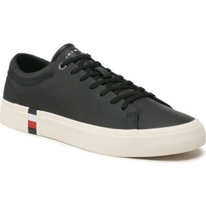 Tenisky Tommy Hilfiger Corporate Leather Detal Vulc FM0FM04589 Black BDS