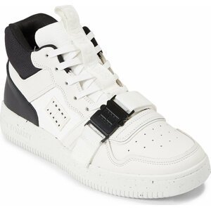Sneakersy Tommy Jeans Tjm Basket Leather Buckle Mid EM0EM01288 Ecru/Black TCR