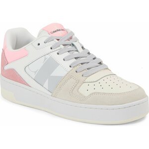 Sneakersy Calvin Klein Jeans Basket Cupsole Laceup Mix Lth Wn YW0YW01051 Bright White/Cotton Candy 01U