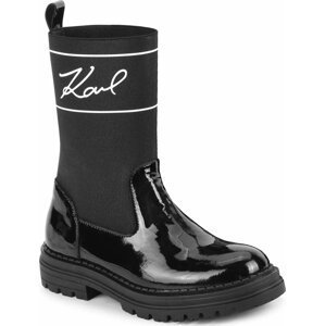 Kotníková obuv s elastickým prvkem Karl Lagerfeld Kids Z19114 M Black 09B